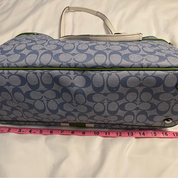 Vnt Coach pvc blue/green extra large purse and - Picture 7 of 17